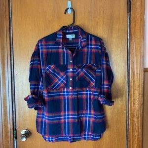 Plaid 3/4 Length Sleeve Top